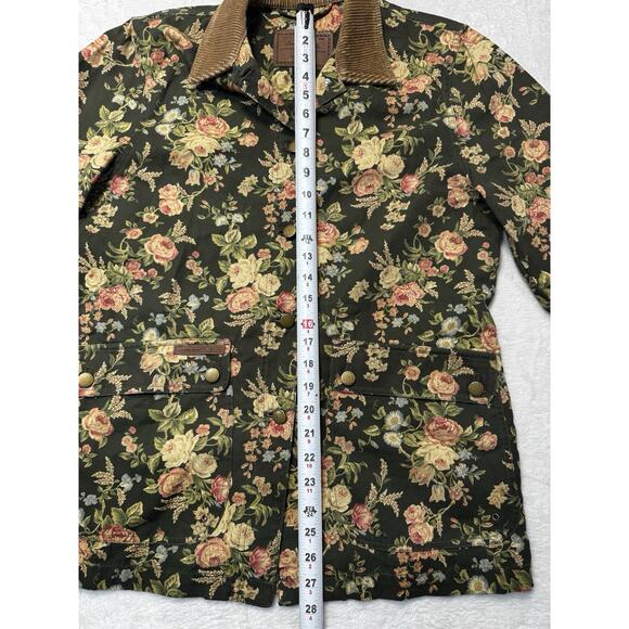 VINTAGE 90s RALPH LAUREN JEANS Floral Jacket Chore Countryside Barn Coat Size Sm - Picture 7 of 8